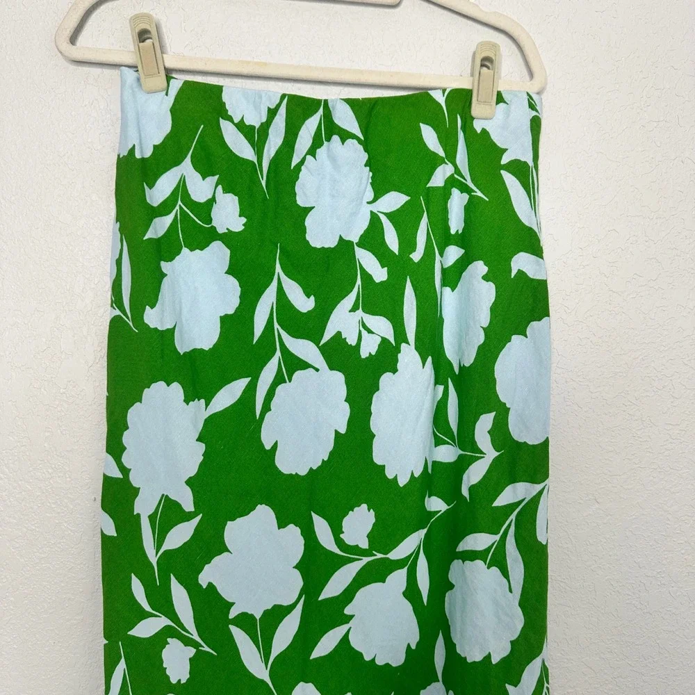 kate spade Green and White Floral Midi Skirt